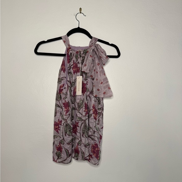 REBECCA TAYLOR - Zadie Fleur Silk Tie Sleeveless Blouse - Picture 4 of 16